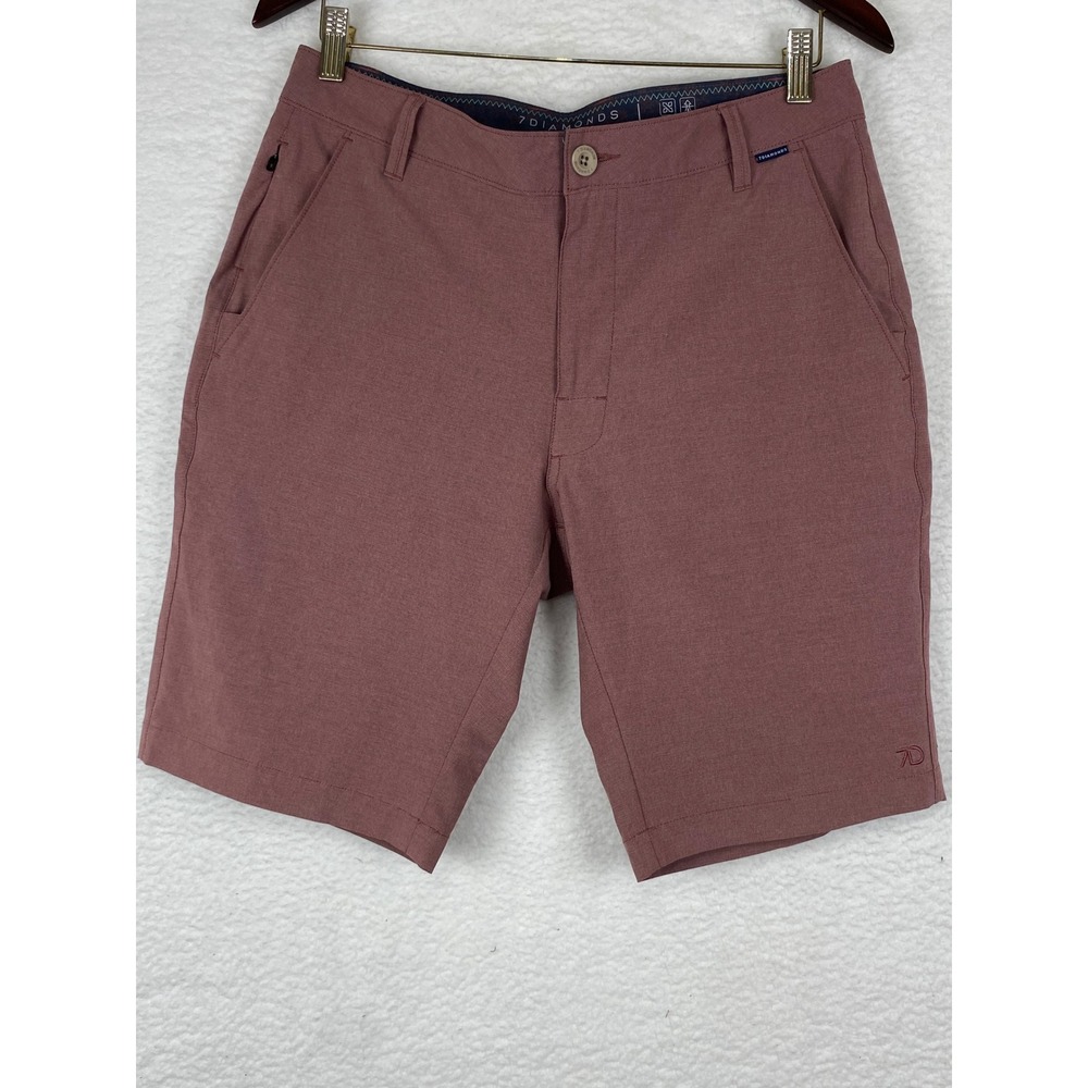 7 Diamonds‎ Mens Dynamic Performance Shorts Rose Pink Size 30 STS-1178 Stretch